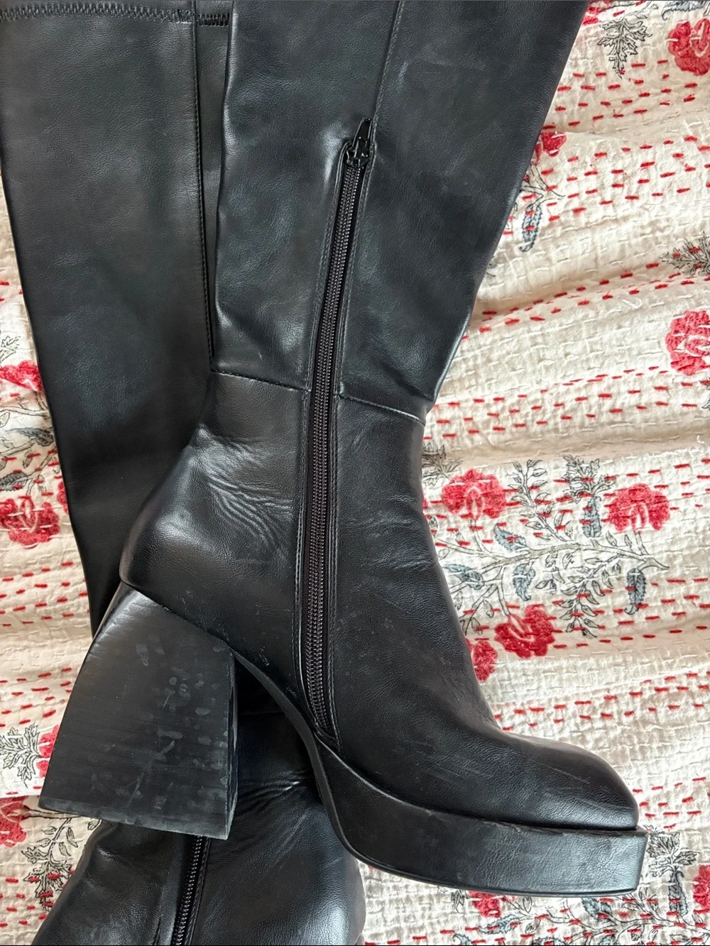 Jeffrey Campbell Dauphin Black Knee High Boots Size 8